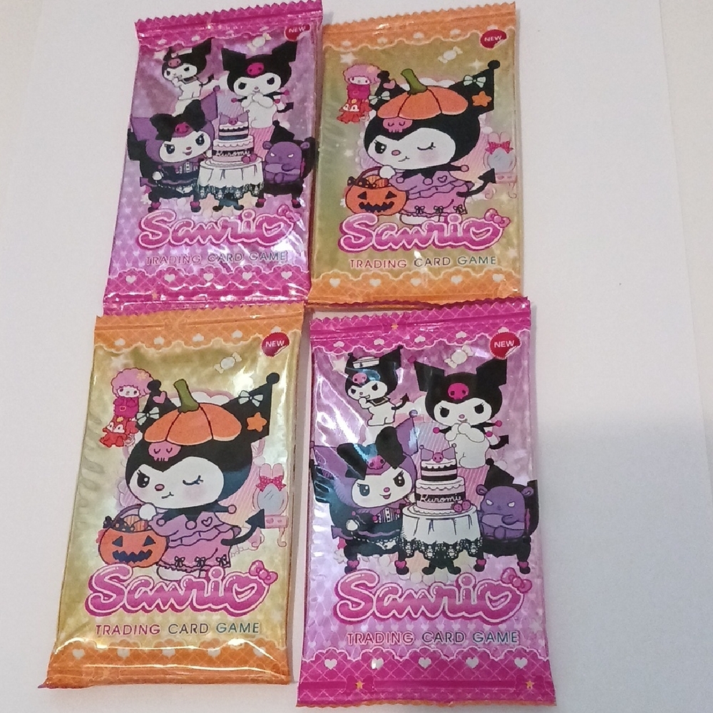 4 Sanrio Pink and Orange Trading Card Packs